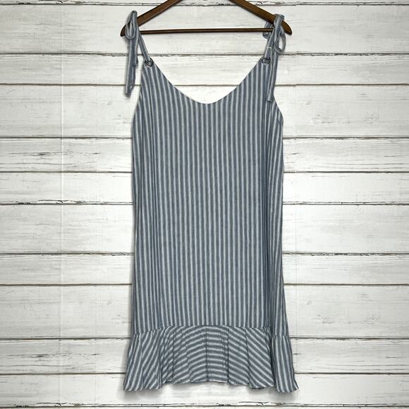 Rails Diana Sicily Striped Mini Dress Linen Blend Size Medium - Picture 2 of 11